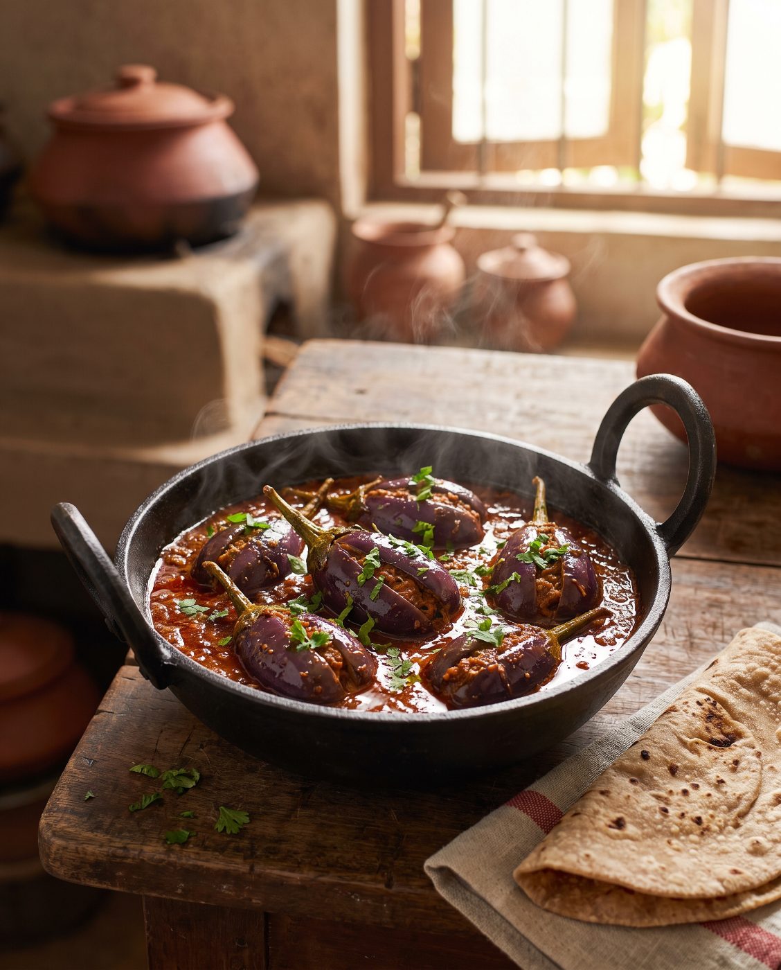 Bharli vangi, stuffed brinjals